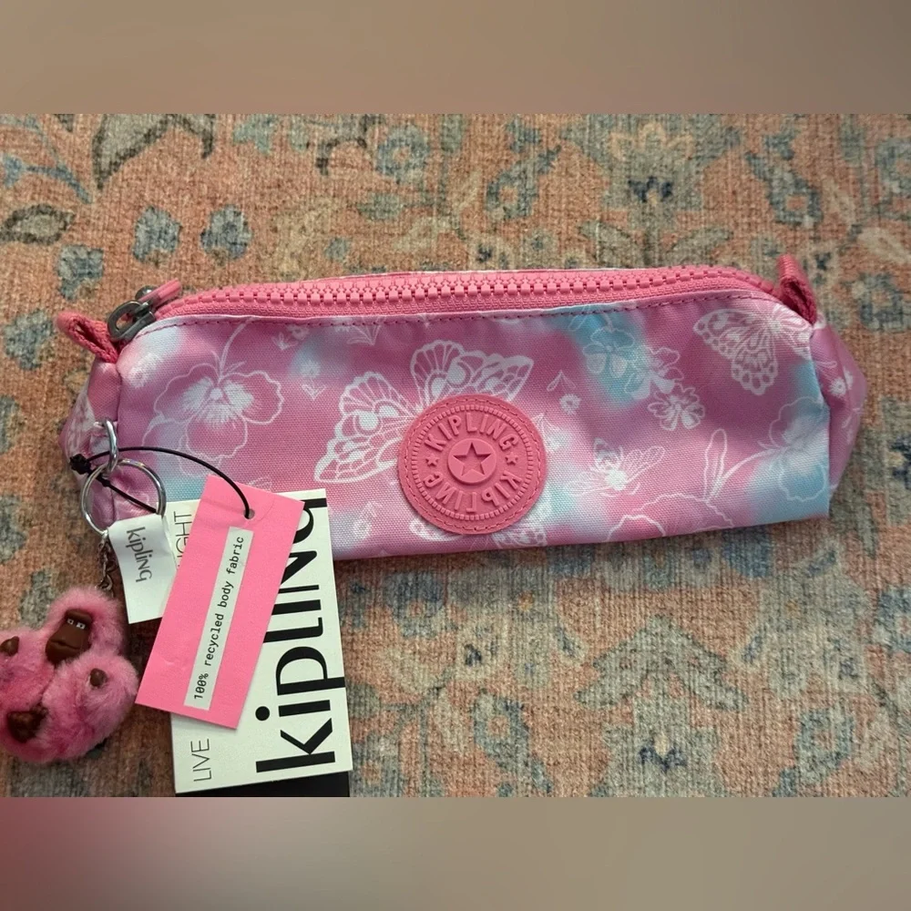 Kipling Freedom Pen Case Cosmetic Bag in Garden Clouds With Original Tags
